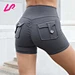 Custom Logo Compression Cargo Scrunch Butt Yoga Shorts With Pockets Wholesale Manufacture Women Sports Shorts