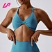 Center front twist design yoga bra