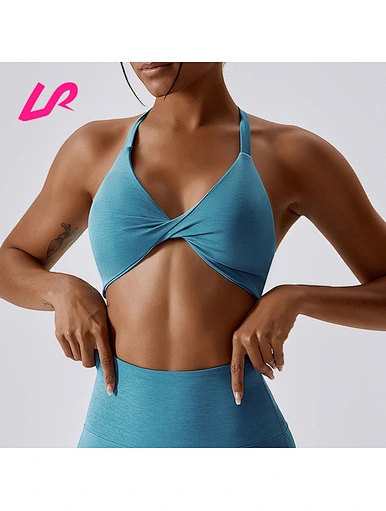 Center front twist design yoga bra