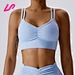2023 New Arrival Women Fold Front Design Yoga Workout Wear Plus Size Crisscross Back High Impact Sports Bra