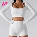 white long sleeve thumb hole crop top shirt wholesale