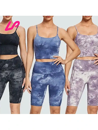 tie dye shorts and sports bra wholesale manufacture
