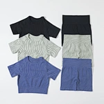 crop top,sports bra,biker shorts and leggings 4pcs sets manufacture