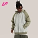 Custom Color Block Zipper Cotton Hoodie Jacket With Pockets