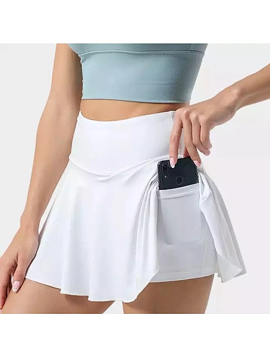 high waisted pleated tennis skirt
