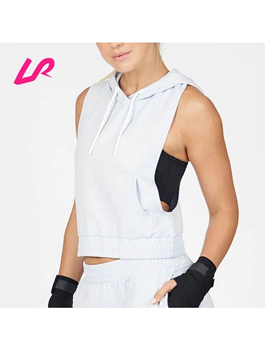 custom sleeveless workout hoodie