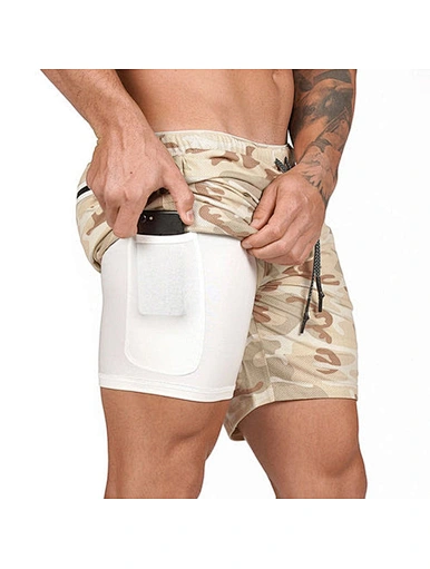 camo 2 in 1 running shorts