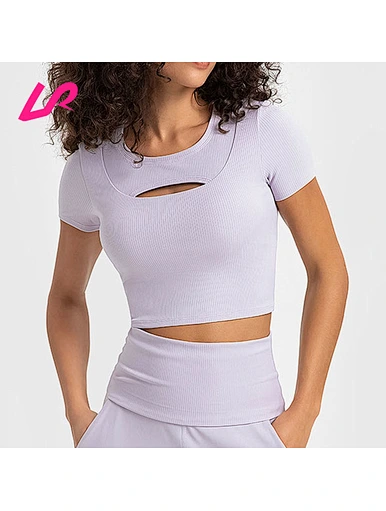 Wholesale hollow out crop T-shirt manufacture