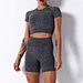 Customized Blank crop top,sports bra,biker shorts 3Pice Yoga Sets for women