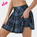 High Waisted Plaid 2-in-1 Side Pocket Pleated Tennis Skirt