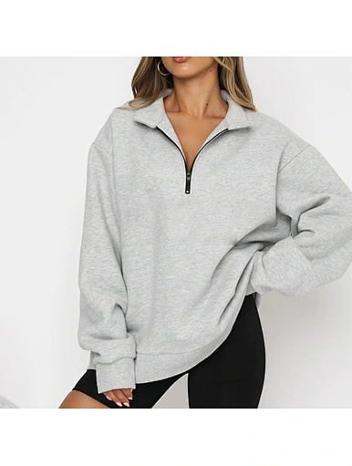 custom collar zip sweater