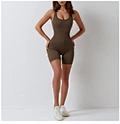 summer jumpsuits with shorts for women.Hollow back enhances back muscle lines.