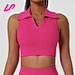 turndown sleeveless crop top