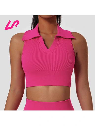 turndown sleeveless crop top