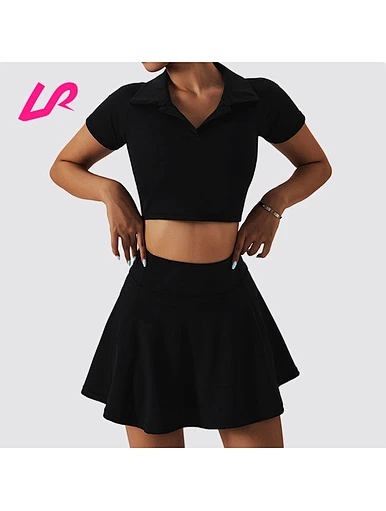 two piece crop top skirt set