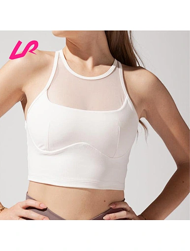 women sports bra top with mesh