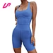 light blue biker shorts jumpsuit for women