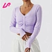wrinkle front design crop top