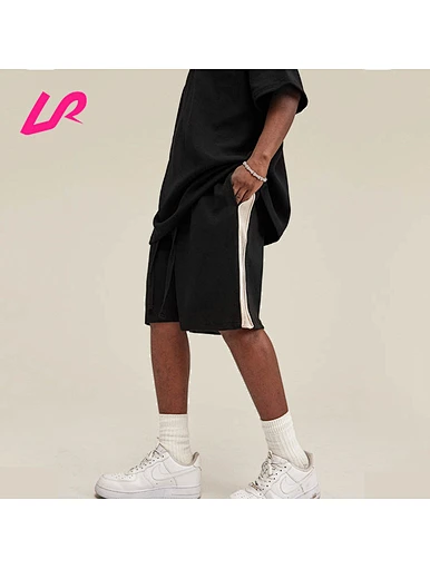 Unisex Zip Up Color Block Blank Walf Checks Sports Shorts