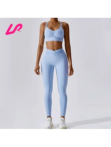 baby blue women yoga set wholesale