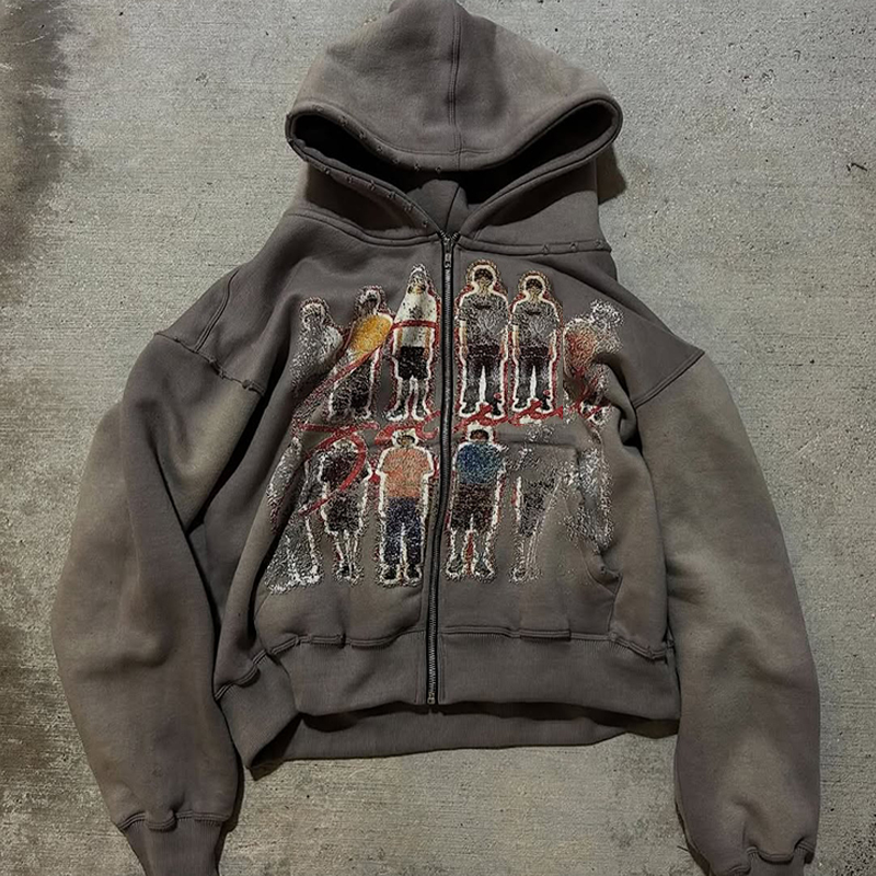 Distressed Zip Up
