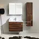 PVC membrane Bathroom Cabinet, Brown Elm Wall Mounted cabinets, Wood Storage bath vanities, European style Bathroom Furniture Set, bathroom cabinet