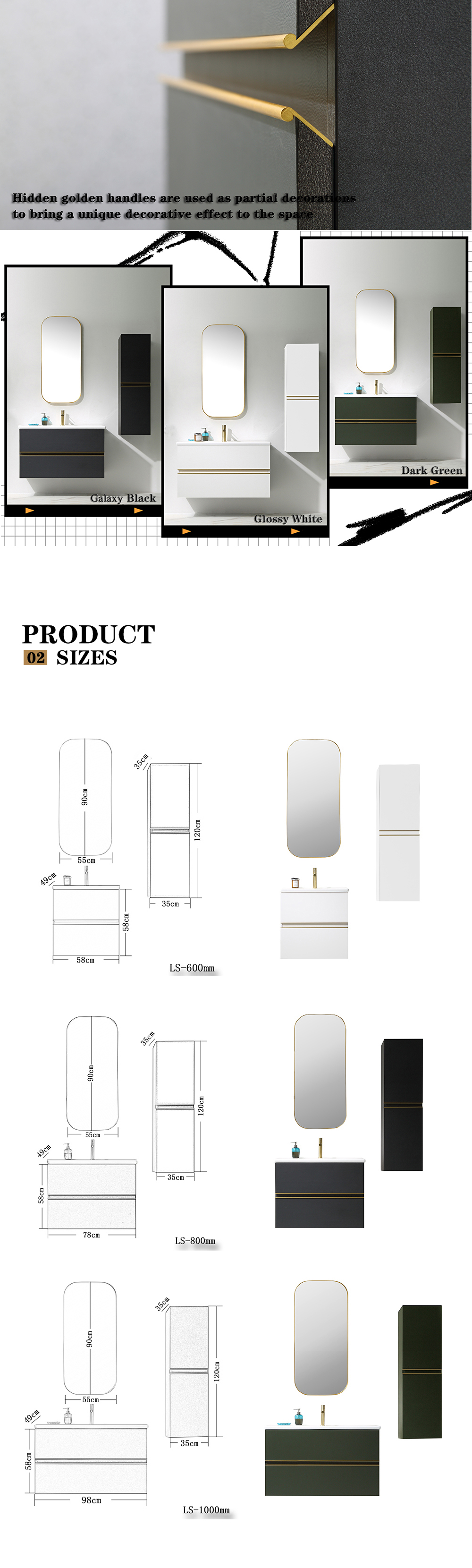 Wholesale factory supply, waterproof bathroom storage cabinet, bathroom vanity factory in China, integrated basin,bathroom mirror cabinet