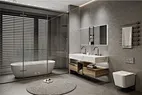 5 star Hotel Bathroom Furniture Luxury Wall Mounted Bathroom Vanity Floating Cabinet Factory directly Bathroom Vanities with Sink