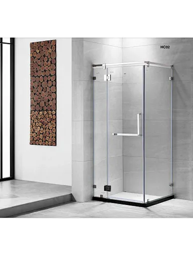 High quality diamond shape hinge shower room tempered glass shower enclosure