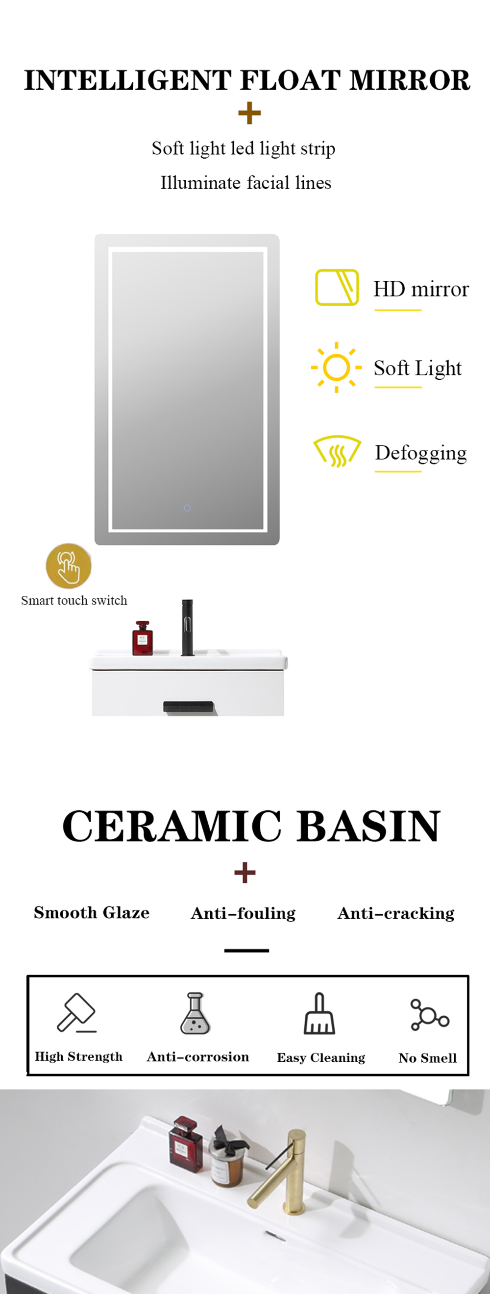 Factory Price bathroom cabinet Bathroom Wall Mounted Floating Cabinet Stock clearance bathroom vanities Bath Furniture foshan China
