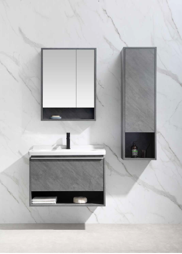 Our wall mounted bathroom vanity not only saves valuable floor space but also enhances the visual appeal of your bathroom. Constructed from high-quality materials, this bathroom vanity features ample bathroom cabinet storage to keep your essentials organized and within reach.