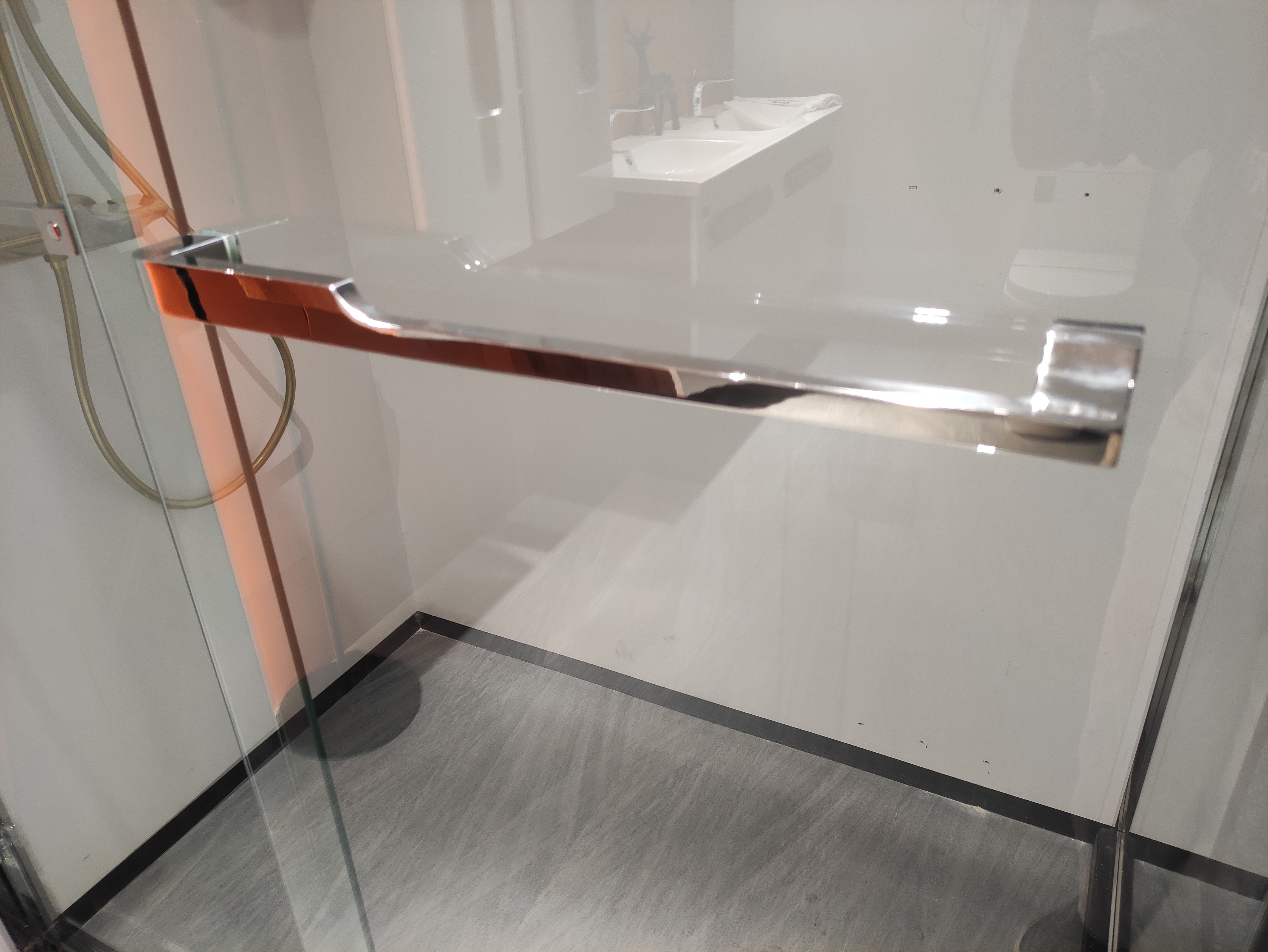 clear glass sliding door shower enclosure
