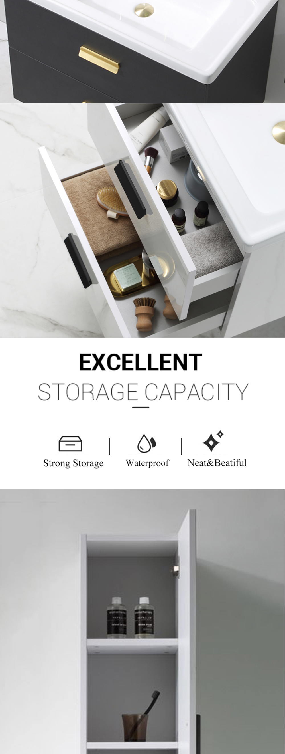 Factory Price bathroom cabinet Bathroom Wall Mounted Floating Cabinet Stock clearance bathroom vanities Bath Furniture foshan China