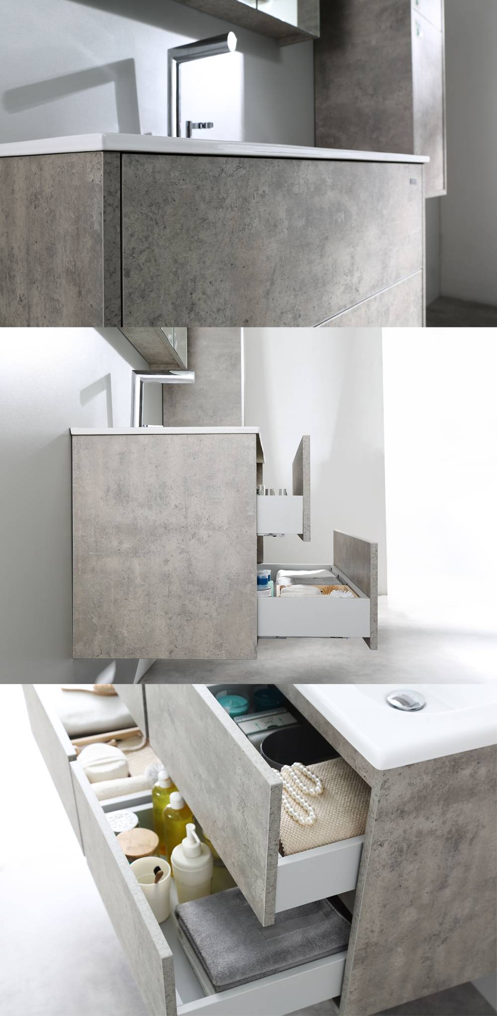 factory direct oem odm bathroom furniture cheap price plywood cabinet Wall Hung Bathroom Vanity with led mirror sink Handle Free Customized Bathroom Storage Mirror Cabinet For Bathroom