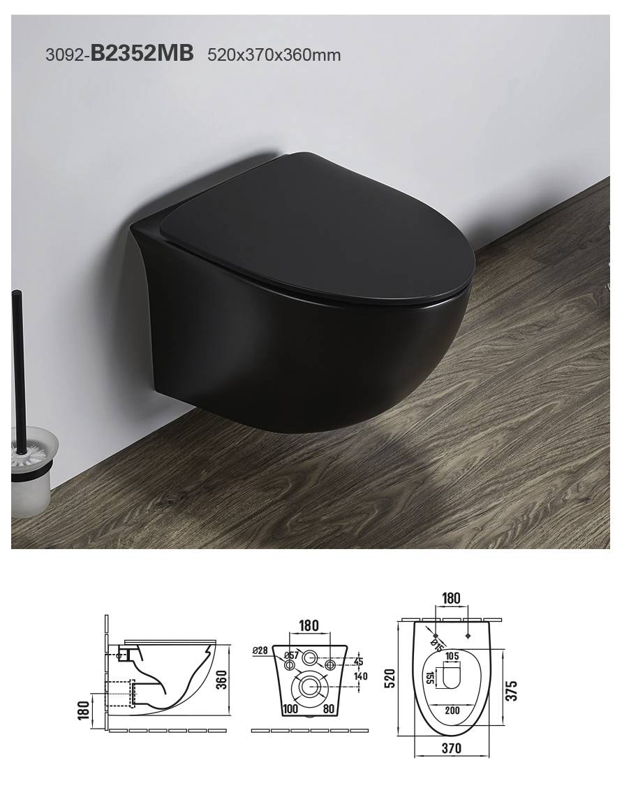 Wholesale wall hang ceramic toilet sanitary ware bathroom toilet rimless wall hung toilet