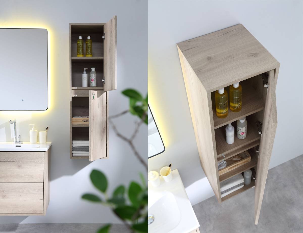 factory direct oem odm bathroom furniture cheap price plywood cabinet Wall Hung Bathroom Vanity with led mirror sink Handle Free Customized Bathroom Storage Mirror Cabinet For Bathroom