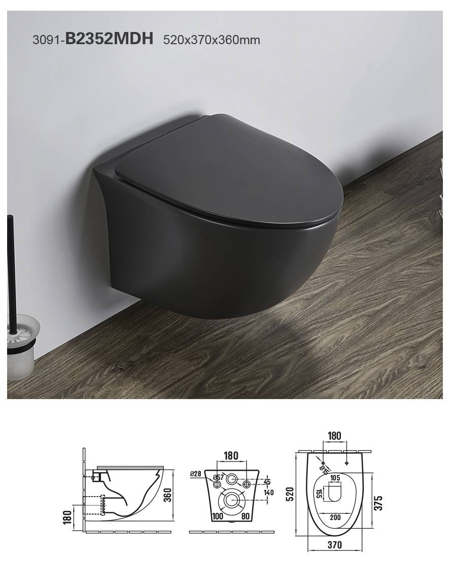 Wholesale wall hang ceramic toilet sanitary ware bathroom toilet rimless wall hung toilet