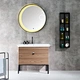 bathroom cabinet with ceramic washbasin and smart led mirror cabinet