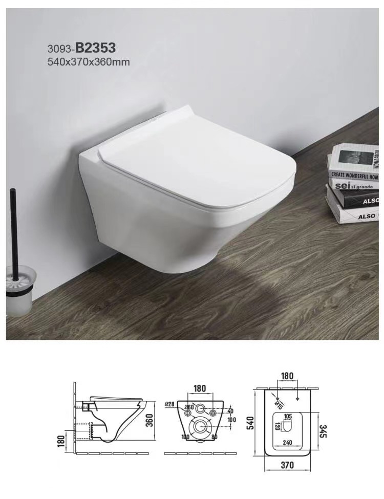 New bathroom wholesale ceramic washdown water saving back to wall toilet,sanitary ware, toilet, wall mounted toilet, wall mounted commode toilet, one piece toilet, best toilet brand