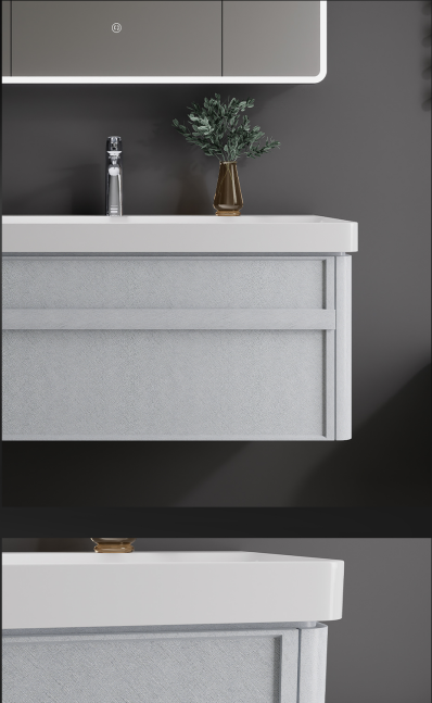 Designed by top bathroom vanity manufacturers, it features a unique gold silver brocade color that adds a touch of luxury.                   The modern bathroom cabinets offer ample storage space, ideal for keeping your bathroom essentials organized. Paired with a bathroom vanity mirror with lights, it not only provides a clear reflection but also creates a well-lit and inviting atmosphere.