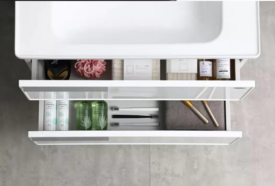 As leading bathroom vanity manufacturers, we understand the importance of quality and practicality. Our cabinet also offers storage solutions without compromising on style, making it a versatile choice among modern bathroom vanities.