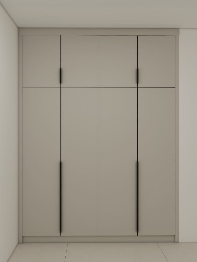 In our client William bedroom furniture project, we crafted an elegant and functional wardrobe closet tailored to our client's needs. The design features four exquisite wardrobes that beautifully blend aesthetics with practicality. Three of the wardrobes showcase a canyon oak cabinet body paired with dark khaki doors, creating a warm and inviting ambiance while ensuring robustness and style. The fourth wardrobe, a standout piece, is entirely finished in canyon oak for a seamless and cohesive look.