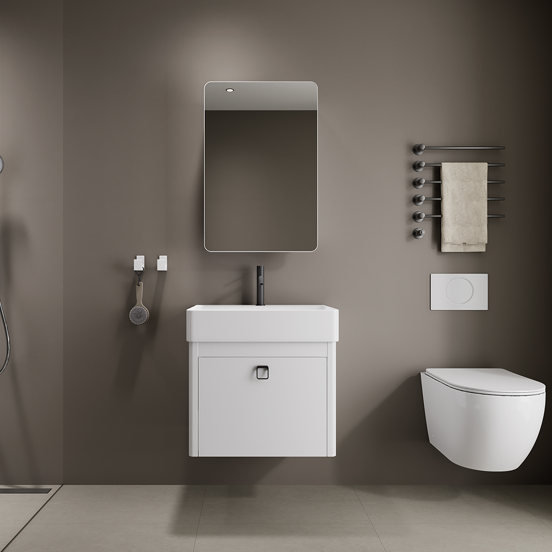 Transform your bathroom with our Minimalist Style Small Size wall mounted bathroom vanity. Perfect for smaller spaces, this modern bathroom cabinets  blends elegance and functionality, maximizing your storage without sacrificing style. Crafted with premium materials, our wall-mounted design not only optimizes floor space but also adds a contemporary flair to your décor.