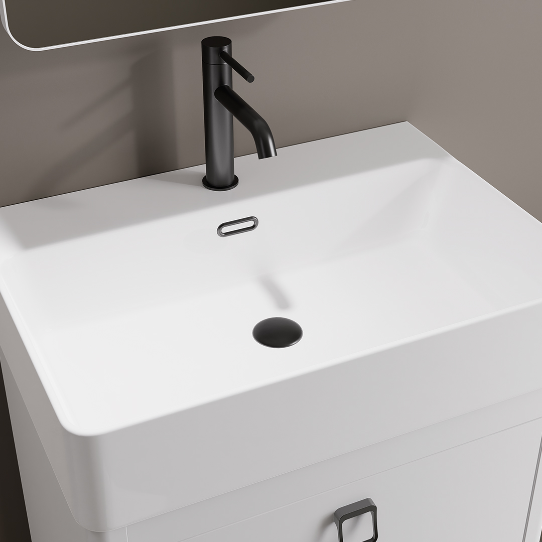 Featuring sleek lines and a minimalist aesthetic, this bathroom cabinet is an ideal choice for those seeking a clean, uncluttered look. The spacious compartments offer ample storage for toiletries and essentials, while the surface provides a great space for decorative touches or a bathroom vanity mirror with lights.