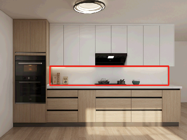 This kitchen design not only emphasizes aesthetics but also incorporates numerous kitchen cabinet organizers to maximize functionality. Each element, from the plywood kitchen cabinets to the thoughtful arrangement, ensures that this space is as efficient as it is beautiful, offering the perfect blend of style and utility for culinary enthusiasts.