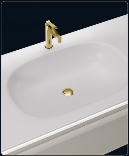The corian integrated basin eliminates seams with its waterfall arc surface, and the nano-glaze makes water stains roll off lotus leaves like dewdrops. Combined with the sunken drainage design, it sublimates pragmatism into minimalist art. Here, every detail is a secret language between designers and lifestyle experts that transcends time and space.