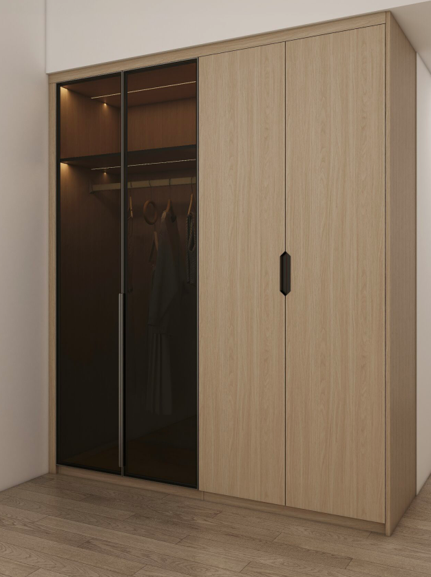 Completing the setup, the custom desk provided a dedicated area for studying and work, ensuring that every inch of the room was utilized effectively. This harmonious design transformed the Martinez's bedroom into a serene and stylish retreat, perfectly balancing form and function with luxurious garderobe selections and versatile bedroom furniture pieces.