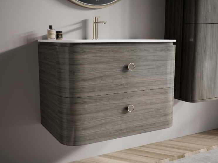 floating ARIA wall mounted bathroom vanity for a modern bathroom