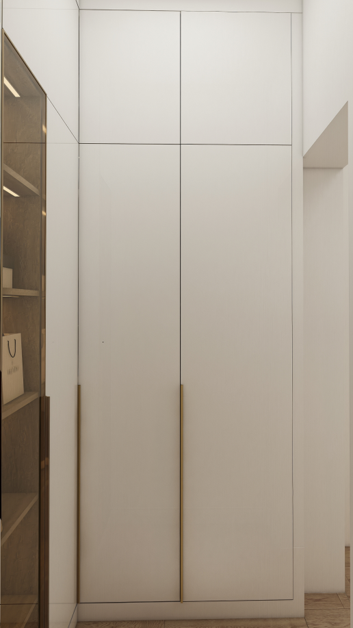 This project exemplifies the perfect blend of style and functionality in cabinets for bedroom, demonstrating how thoughtfully designed garderobes can transform any bedroom into a personalized oasis of organization and elegance.