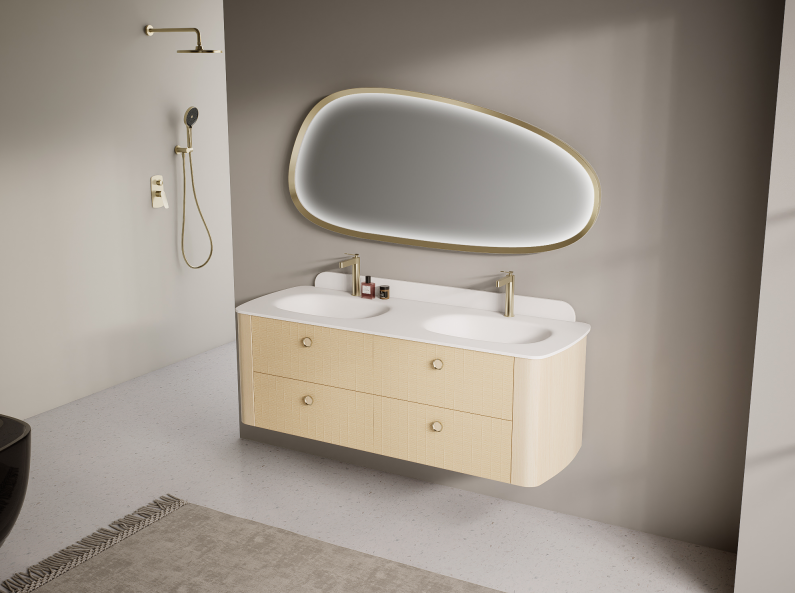 Willow-WH wall mounted bathroom vanity in multiple sizes for modern bathroom layouts